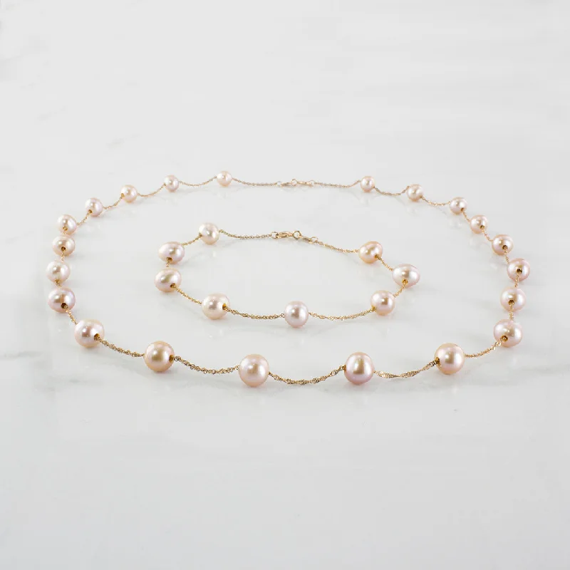 Effy' Pearl Bracelet & Necklace Set |