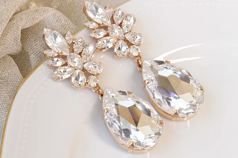 BIG CHANDELIER EARRINGS Crystal Long Earring