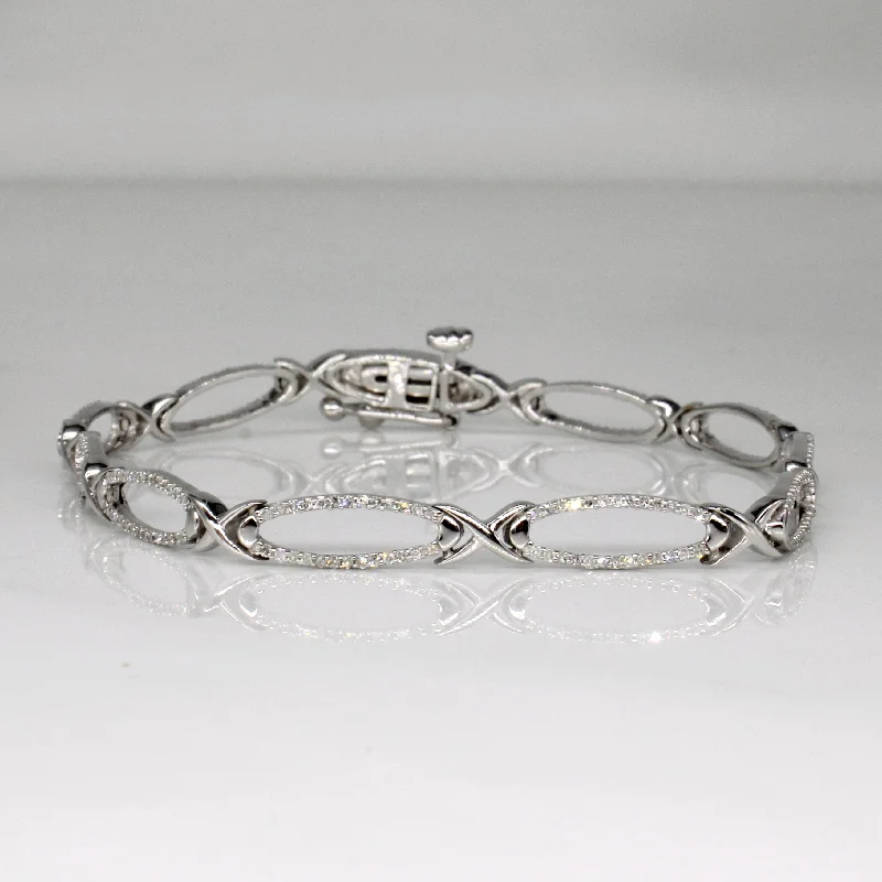 Diamond Oval Link Bracelet | 0.29ctw | 7" |