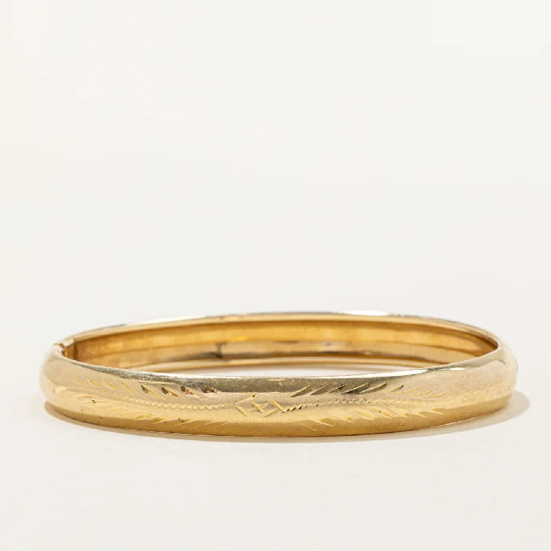 Italian 18k Yellow Gold Bangle | 7" |