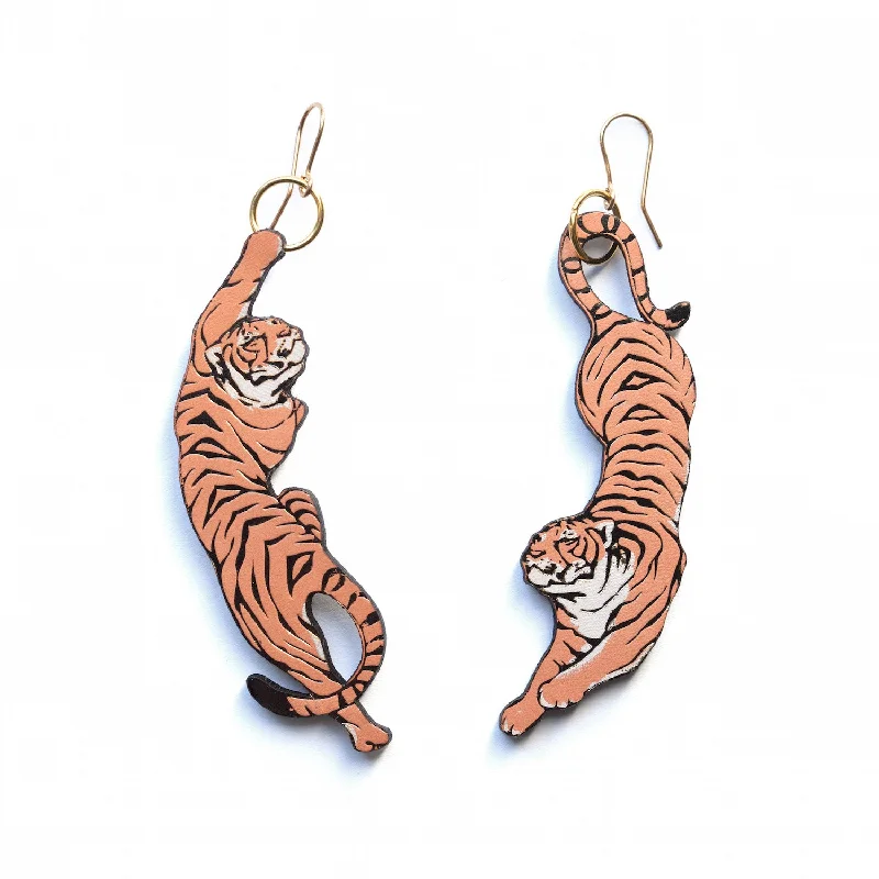 LEAPING TIGER . earrings