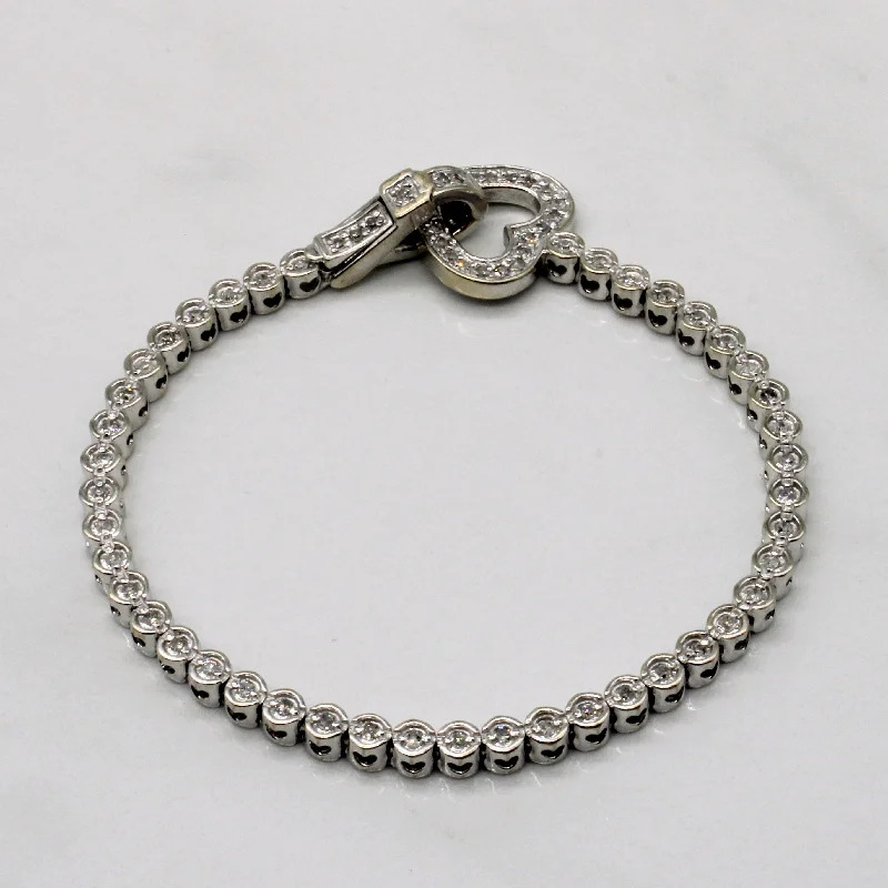 Diamond Heart Closure Bracelet | 0.50ctw | 6.5" |