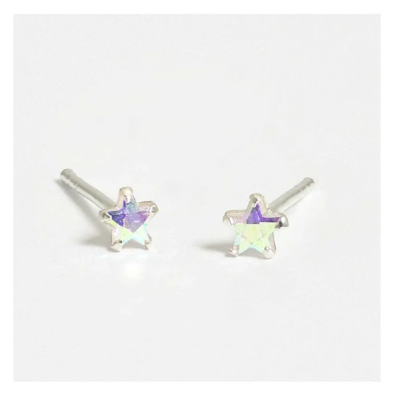 Kingsley Ryan Silver Crystal Star Stud Earrings