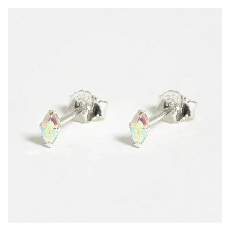 Kingsley Ryan Sterling Silver and Crystal Petal Stud Earrings