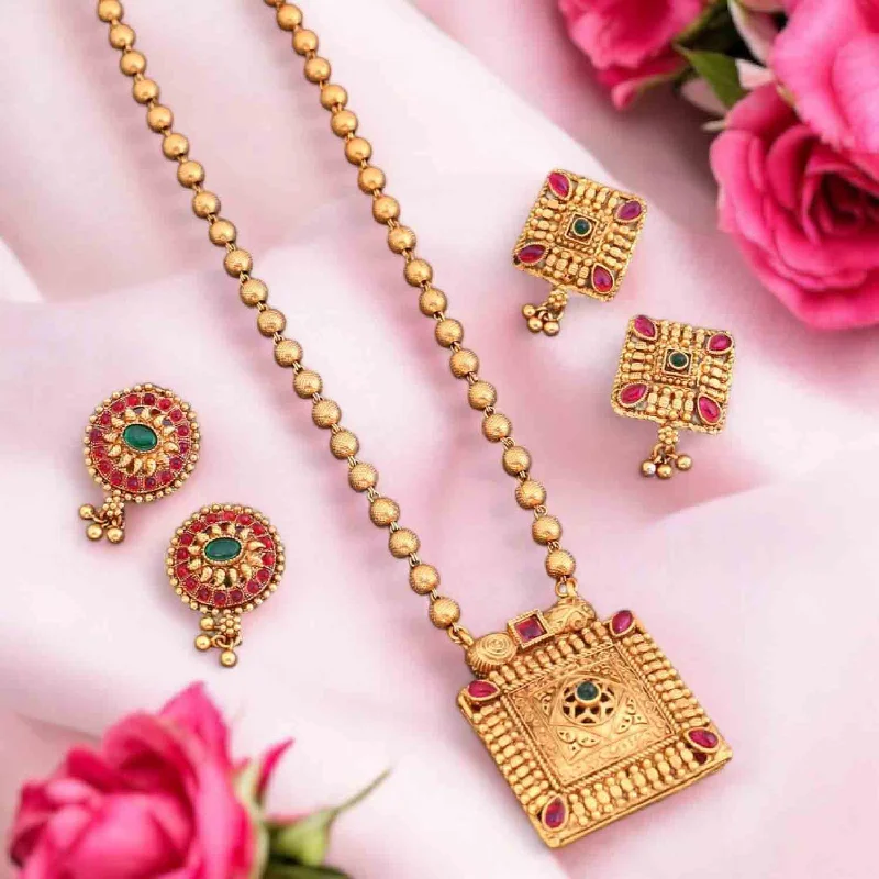 Multicolor Shyanki Reversible Antique Jewellery Set- New Arrival