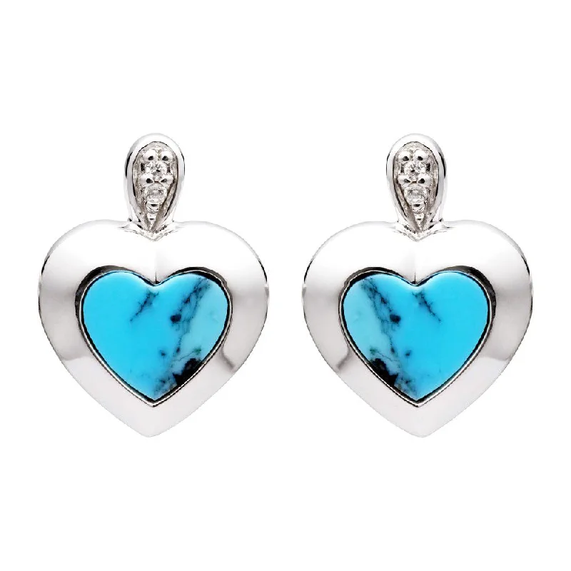 Unique & Co Turquoise Heart Stud Earrings