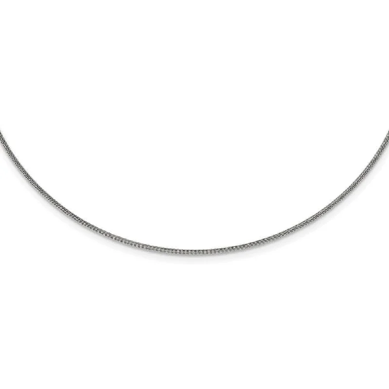 Stainless Steel Polished and Textured Necklace