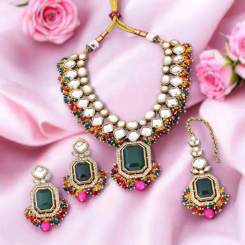 Multicolor Kuntala Kundan Jewellery Set