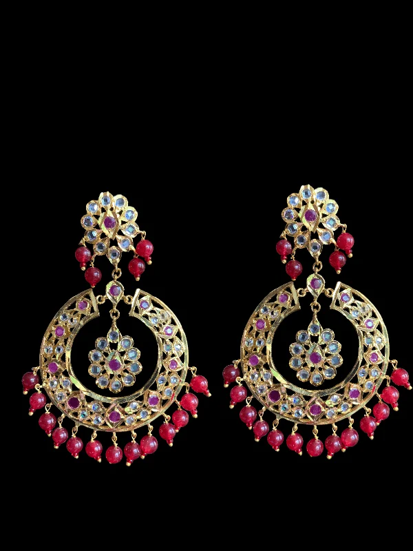 DER172 Reeba chandbali in rubies ( READY TO SHIP )