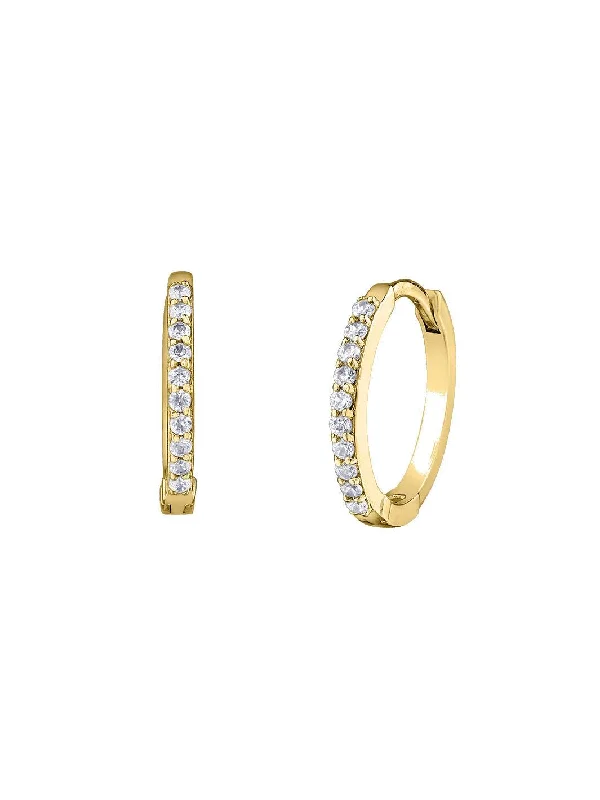 Maple Leaf Diamond 9ct Yellow Gold Hoop Earrings