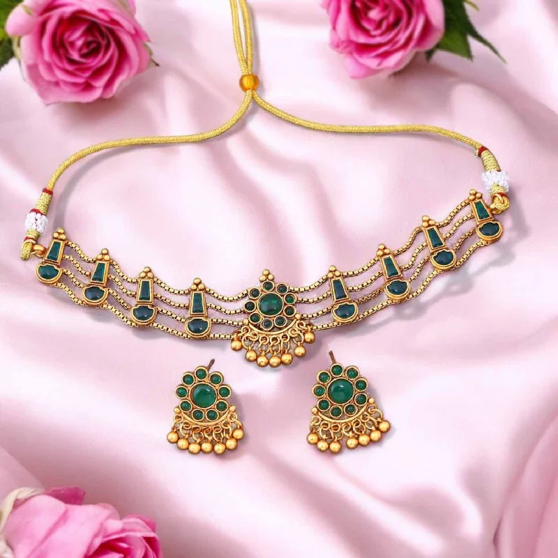 Emerald Seerat Antique Jewellery Set - New Arrival