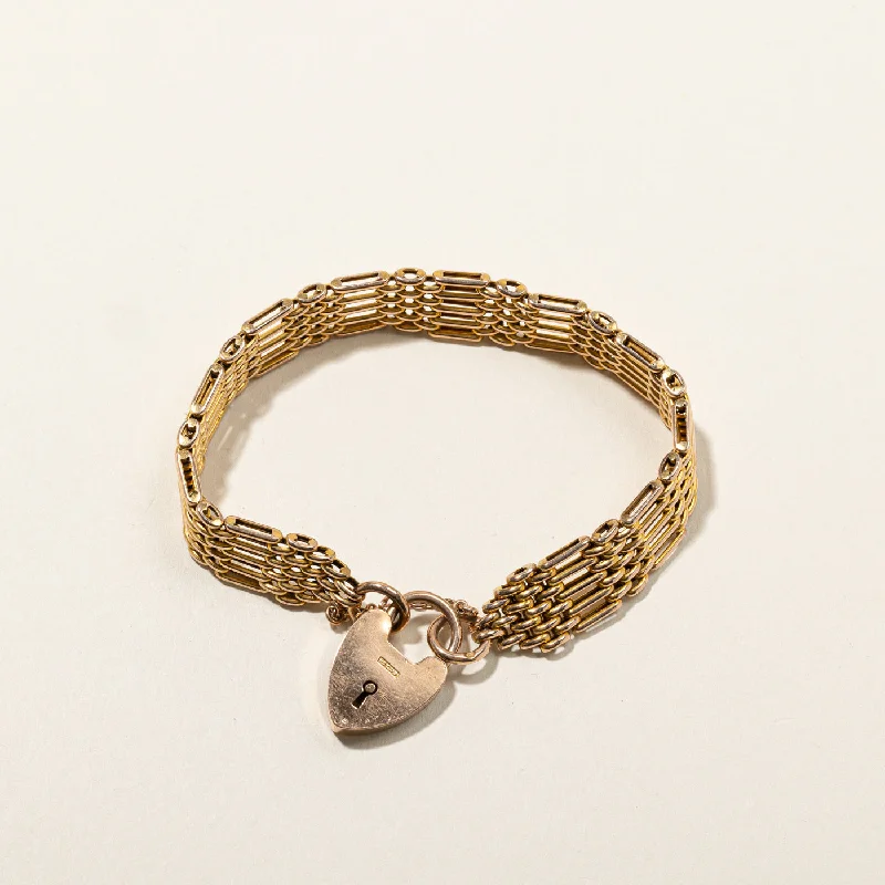 Heart Charm Gold Bracelet | 7.5"|