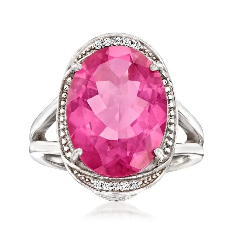 925 Sterling Silver Pink Topaz Gemstone Ring