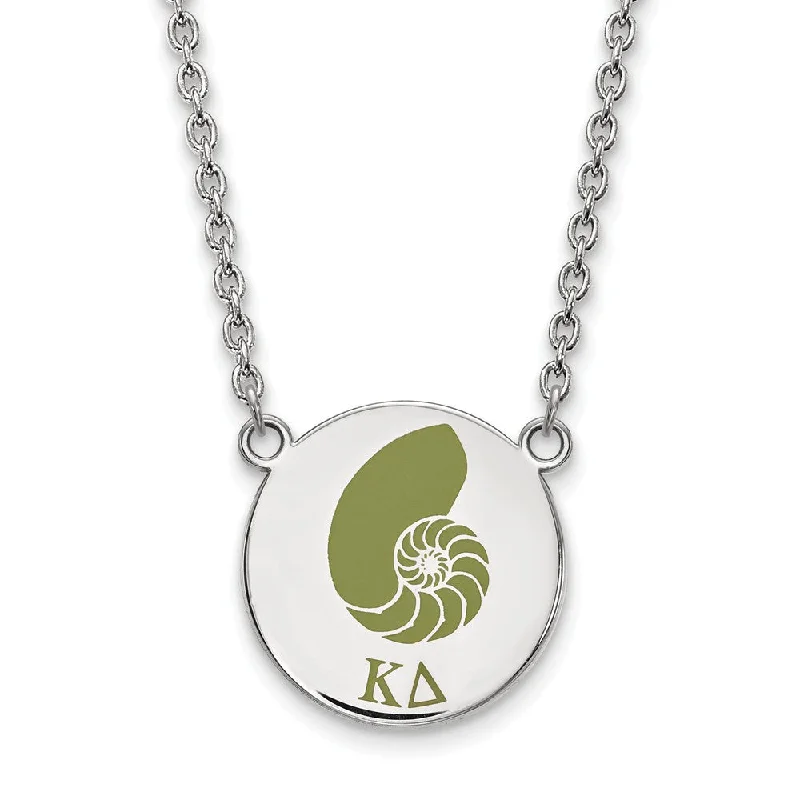 Sterling Silver Kappa Delta Large Enamel Necklace