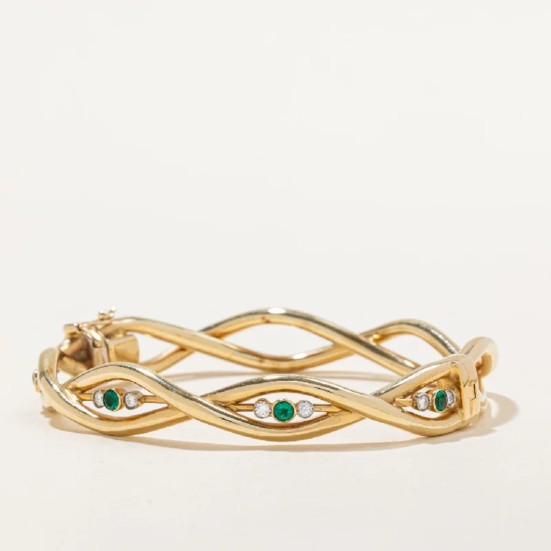 Emerald & Diamond Bangle | 0.33ctw, 0.33ctw | 8" |