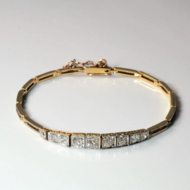 Edwardian Era Old European Diamond Bracelet | 0.85ctw | 7" |