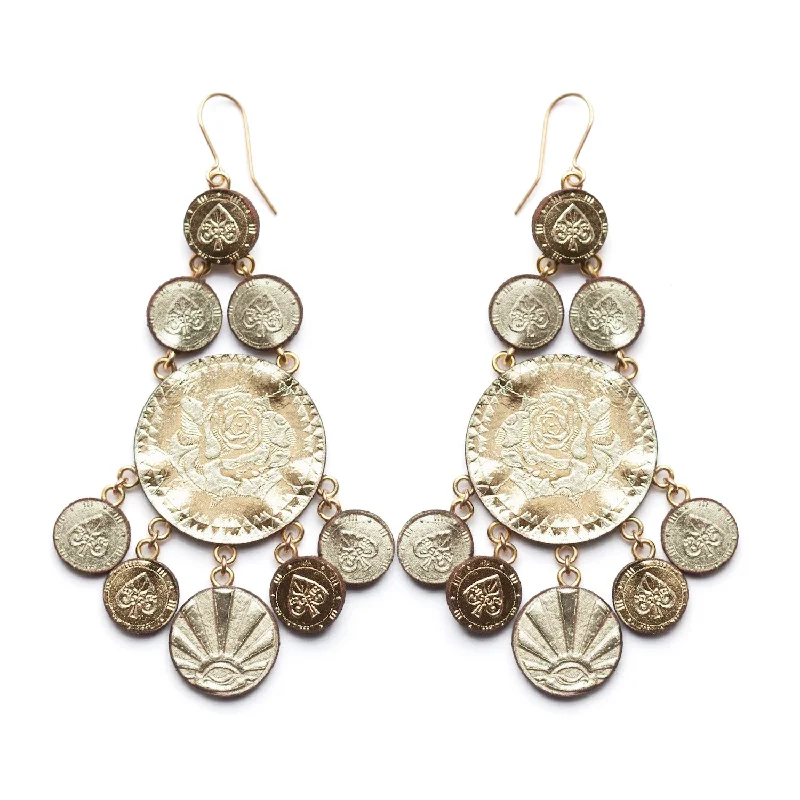 LUCKY COIN CHANDELIER . earrings