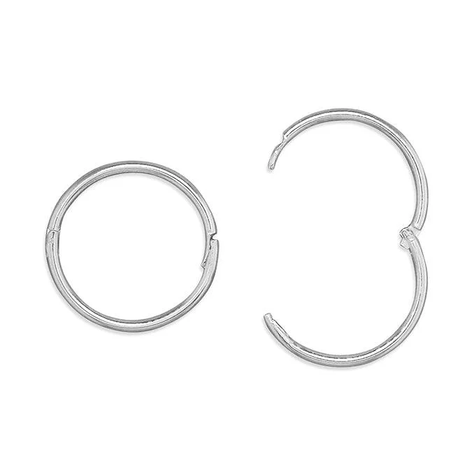 Sterling Silver Sleeper Hoop Earrings