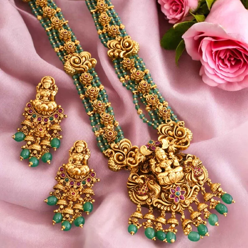 Mint Vandana Temple Jewellery Set - New Arrival