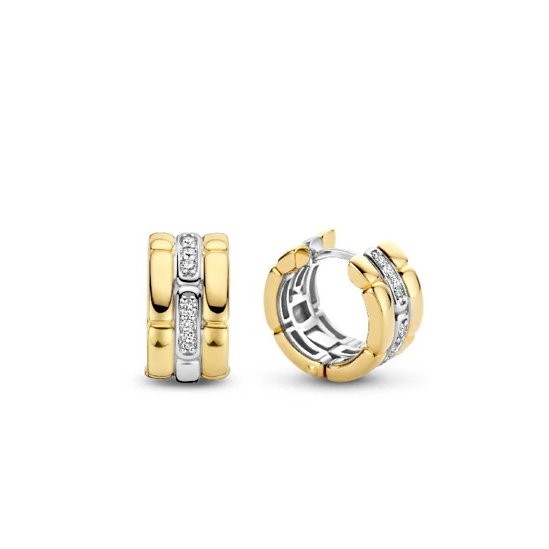 Ti Sento Gold Cubic Zirconia Hoop Earrings