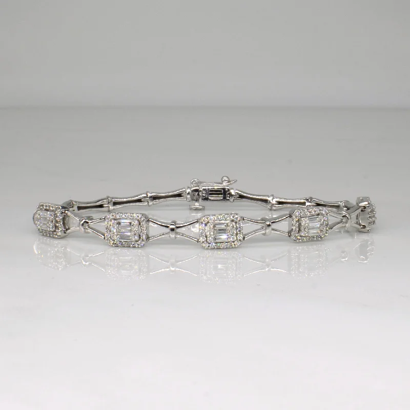 Diamond Cross Link Bracelet | 1.00ctw | 6.5" |