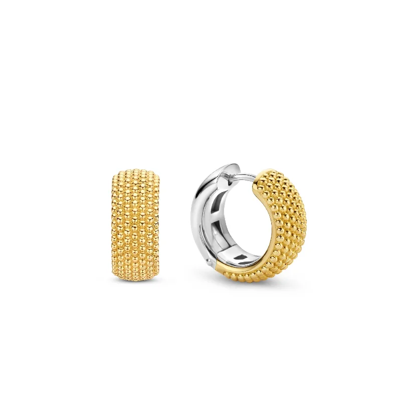 Ti Sento Wide Structured Gold Hoop Earrings