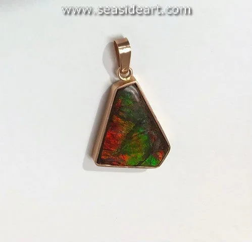 Ammolite Pendant-10K Rose Gold