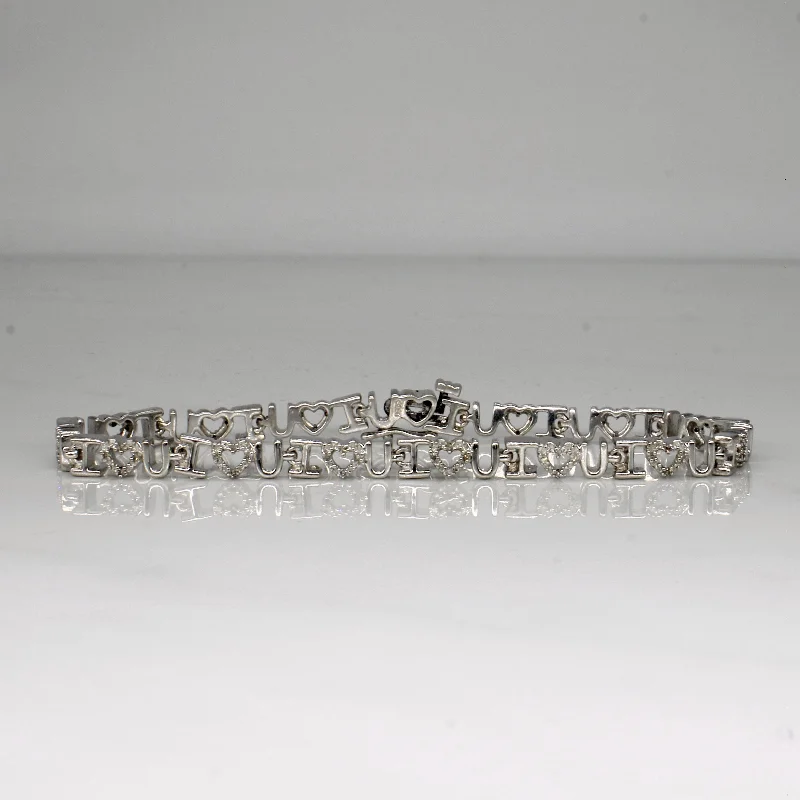 Diamond I Love You Bracelet | 0.15ctw | 7" |