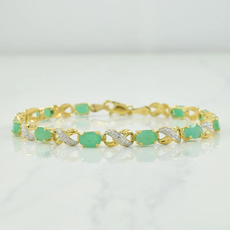 Emerald & Diamond Bracelet | 4.40ctw, 0.005ct | 7.25" |