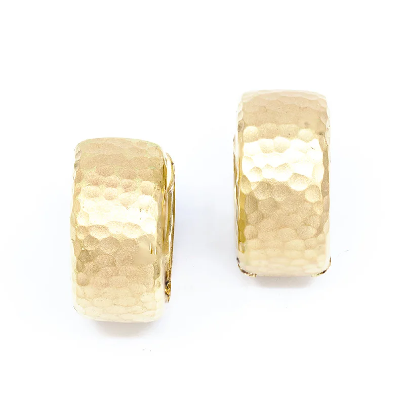 Hammered Gold Huggie Earring