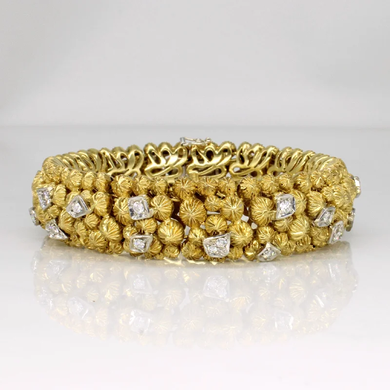 Diamond Textured 18k Bracelet | 0.9ctw | 7.25" |