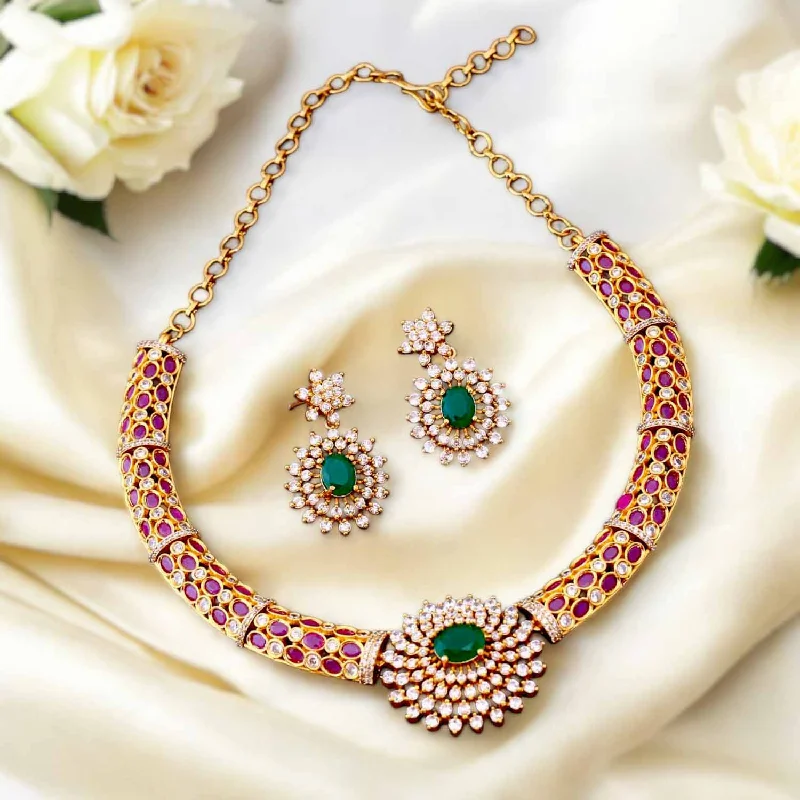 Multicolor Rajna Hasli Antique Jewellery Set - New Arrival