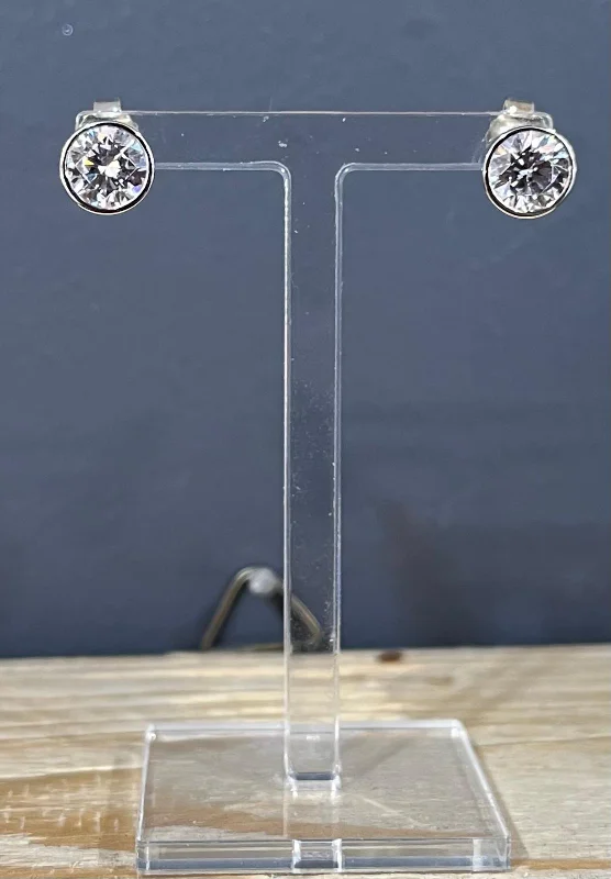 Unique & Co Silver Cubic Zirconia Stud Earrings