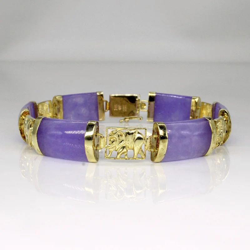 Lavender Jade Elephant Bracelet | 7.75" |