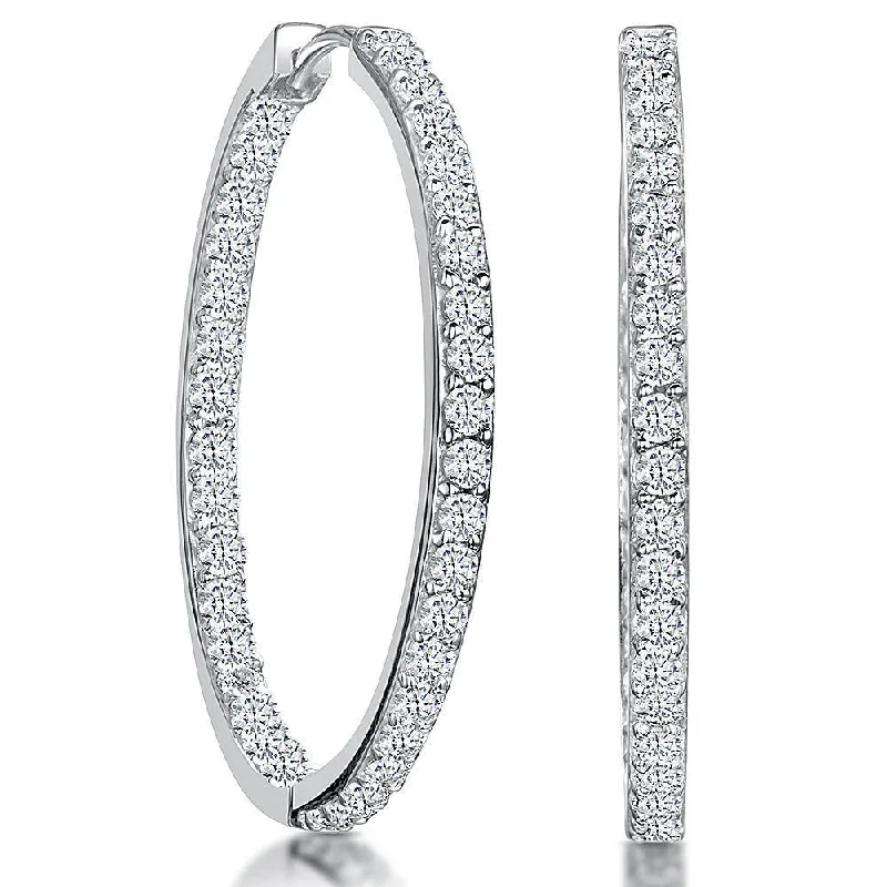 Large 34mm Cubic Zirconia Hoop Earrings