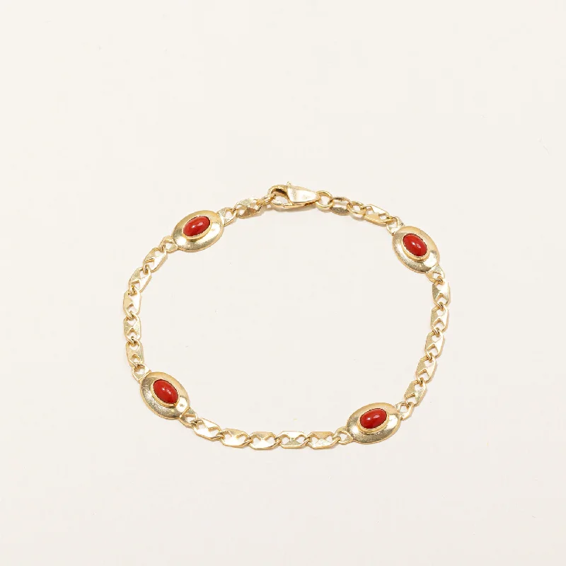 Italian Pink Coral Bracelet | 1.30ctw | 7.25" |