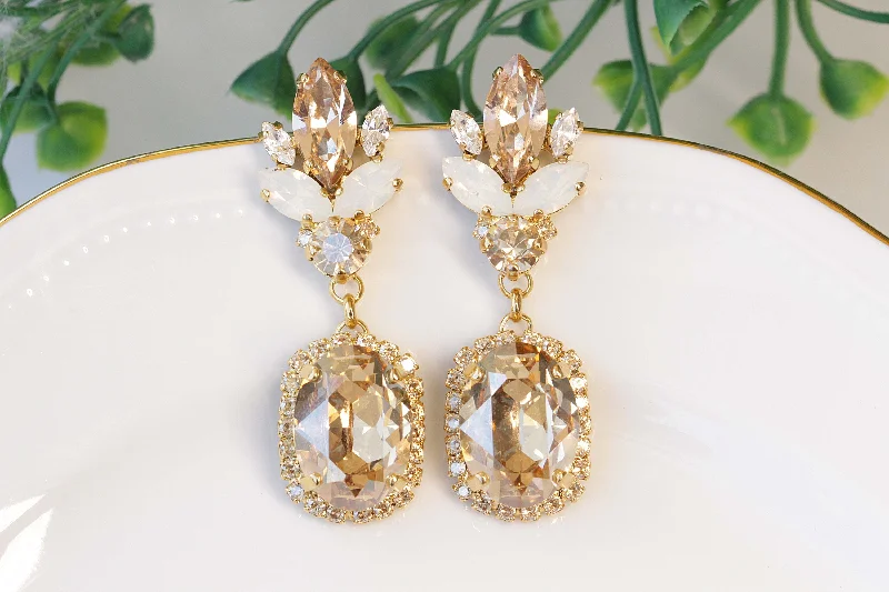 CHAMPAGNE BRIDAL EARRINGS