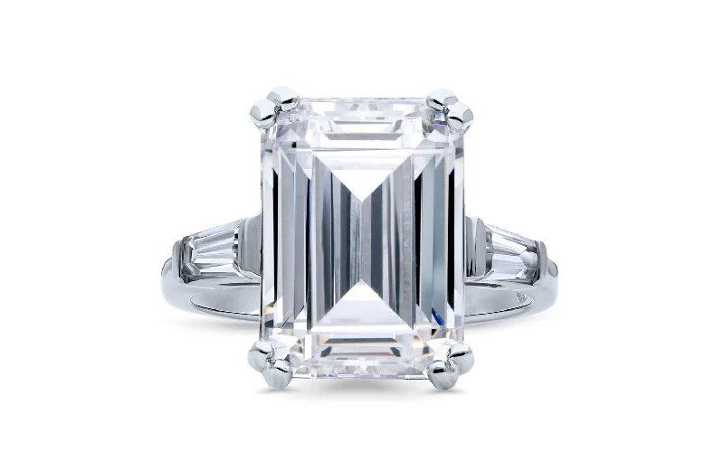 Emerald Cut Cubic Zirconia Ring