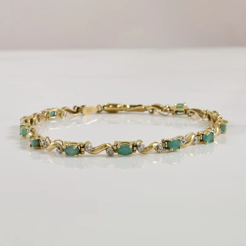 Emerald & Diamond Bracelet | 1.50ctw, 0.005ct | 6" |