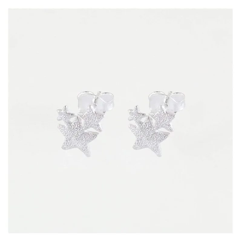 Kingsley Ryan Sterling Silver Star Stud Constellation Earrings