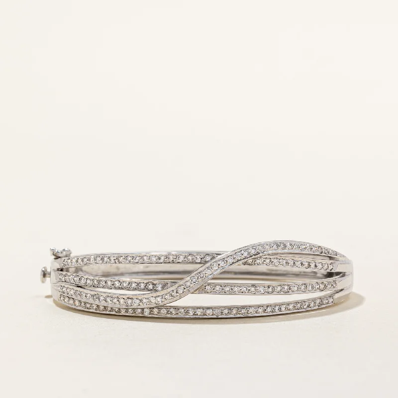 Diamond Crossover Multi Row Bangle | 2.18ctw SI2-I1 H/I | 6" |