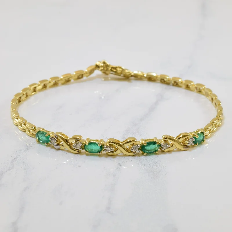 Emerald & Diamond Bracelet | 0.72ctw, 0.15ctw | 7" |