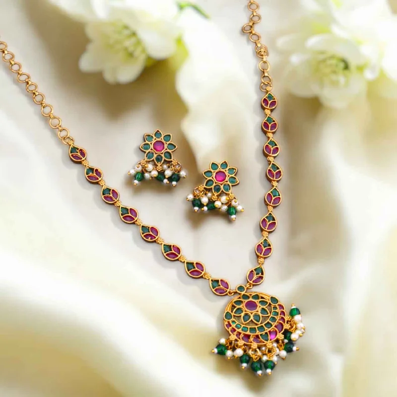 Multicolor Simarjeet Antique Jewellery Set - New Arrival