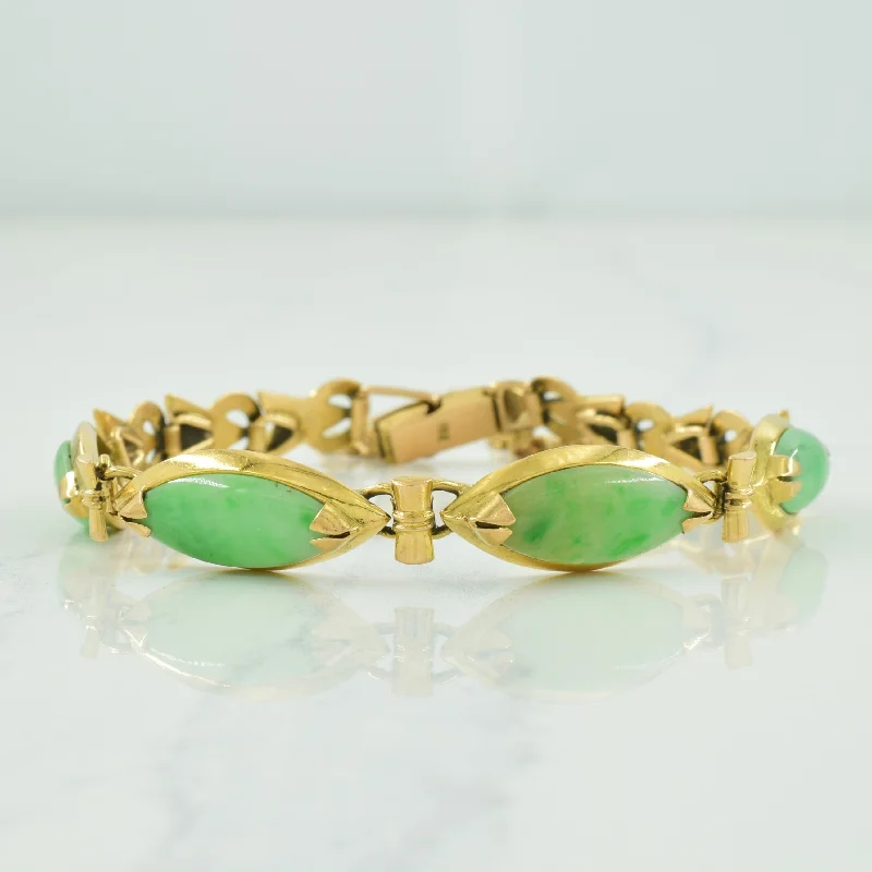 Jadeite Marquise Cabochon Bracelet | 10.00ctw | 7" |