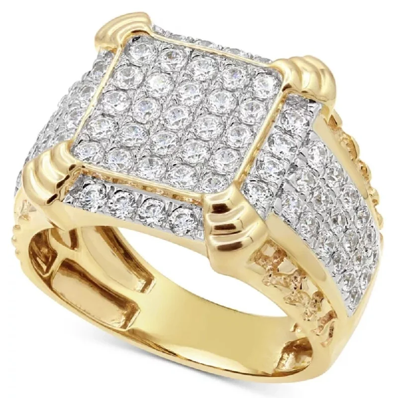 2 1/4Ct Diamond Mens Ring in 10k White Yellow Gold