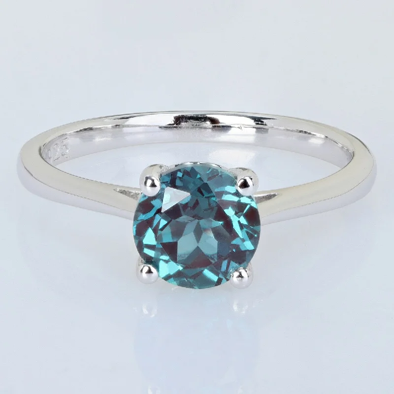 Miadora 1 5/8ct TGW Zambia Created Alexandrite Solitaire Ring Sterling Silver