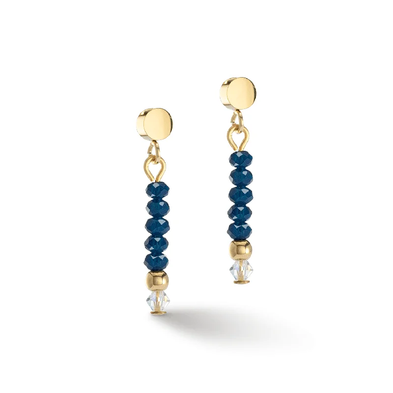 Coeur De Lion Little Twinkle Gold and Dark Blue Earrings