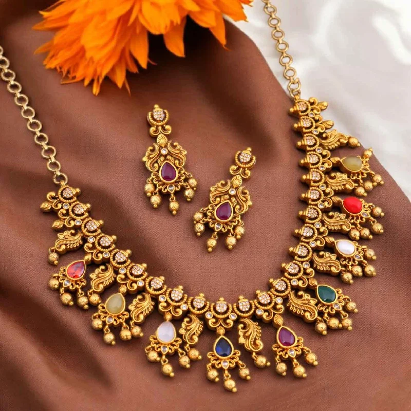 Multicolor Payal Antique Jewellery Set - New Arrival