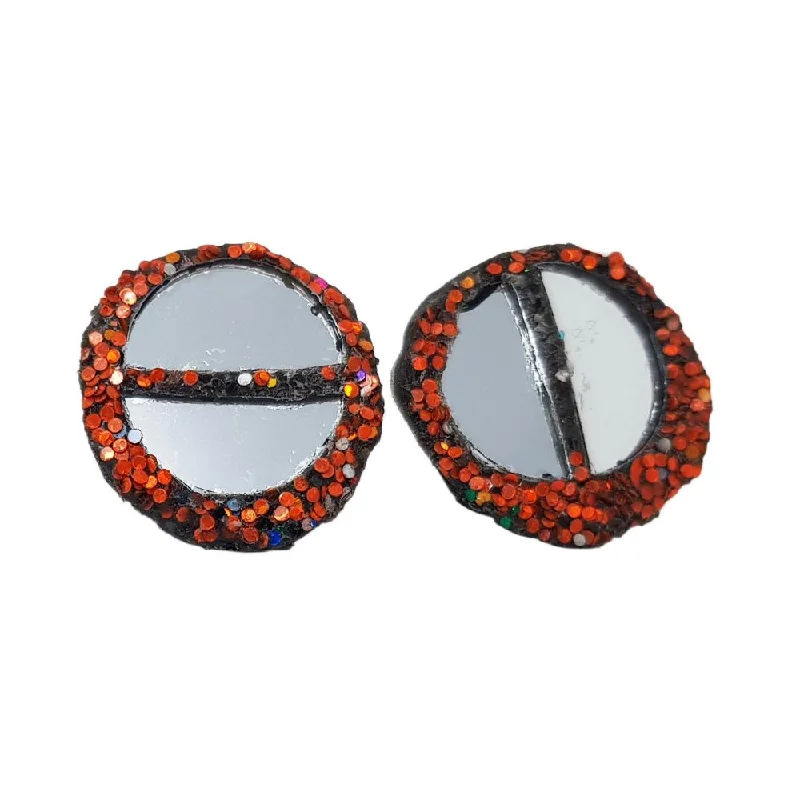 ORANGE SEMI CIRCLE CLIP-ON EARRINGS, 2020