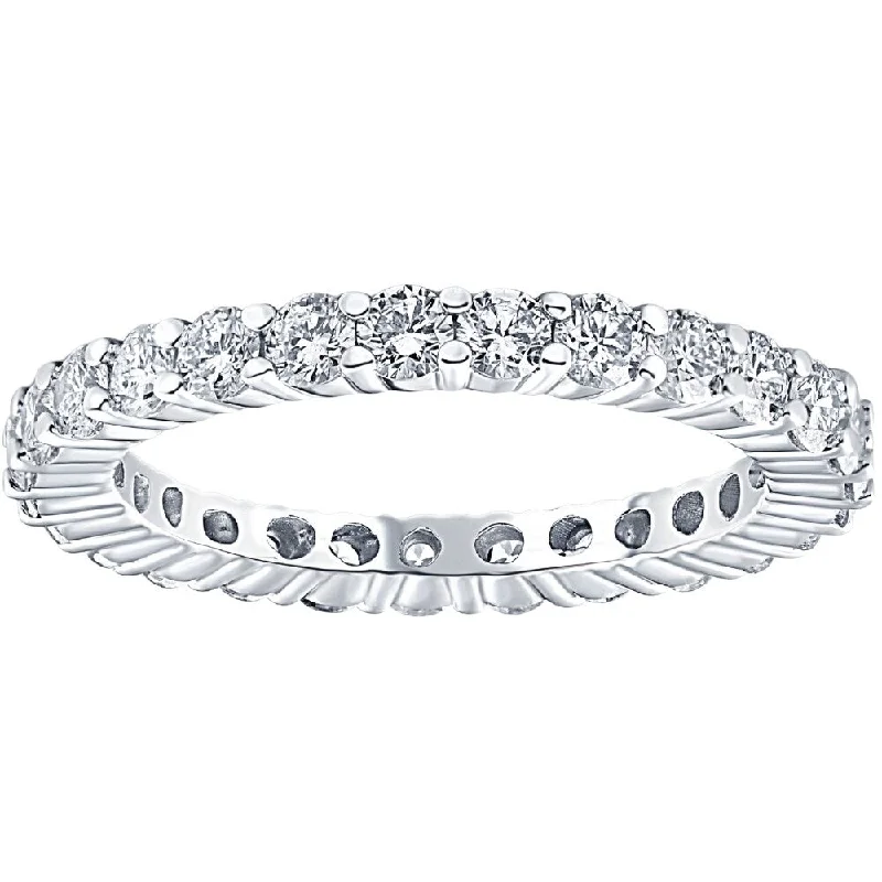 14k White Gold 1ct TDW Diamond Eternity Wedding Ring